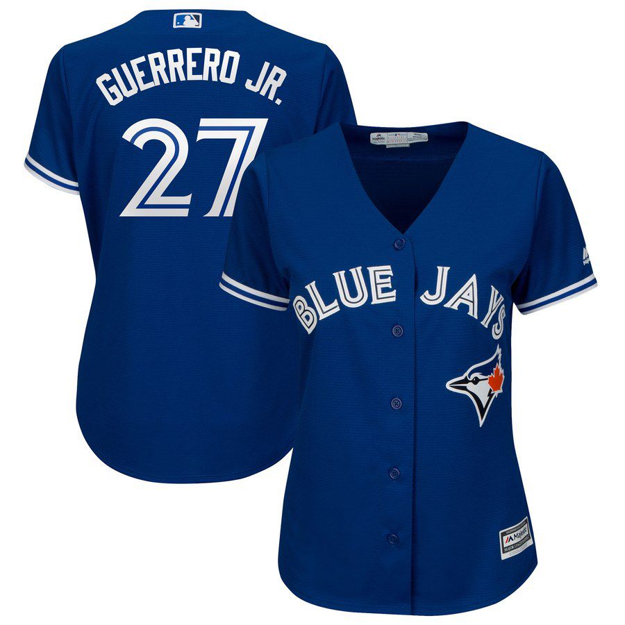Women Men Toronto Blue Jays #27 Guerrero jr Blue MLB Jerseys->cleveland browns->NFL Jersey